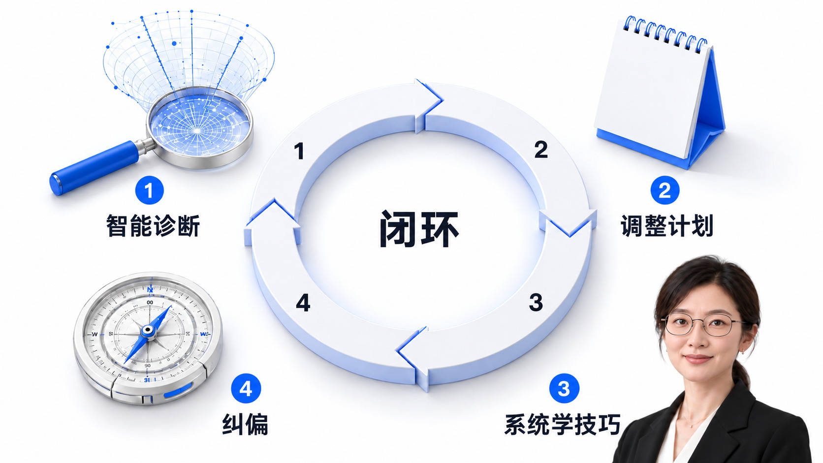 Tifo 4步闭环提分法：智能诊断、调整计划、系统学技巧、训练和纠偏反馈